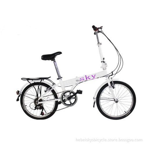White Adult Folding Bike with Gear Speed Aluminium Fork and Frame Tt1705